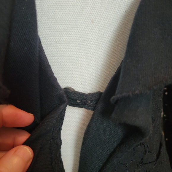 Free People Black Lace Ruffled Cardigan in 6 - Picture 5 of 7